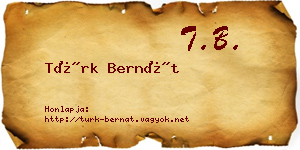 Türk Bernát névjegykártya
